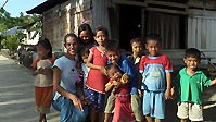 Wandy with some of the beautiful children of Gangga Satu, Sulawesi