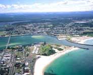 Aerial shot of Forster - Photo courtesy of Tourism NSW